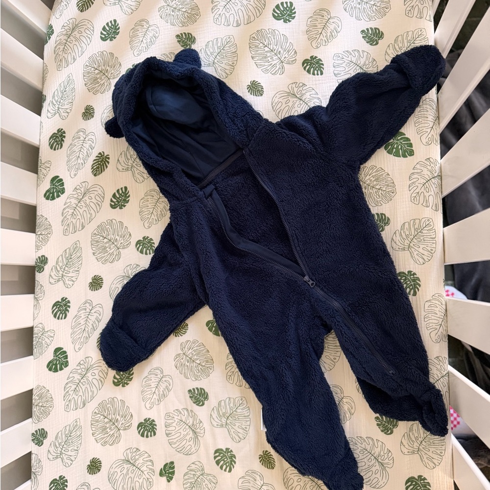 Cozy Navy Blue Kids One Piece - WARM for winter
